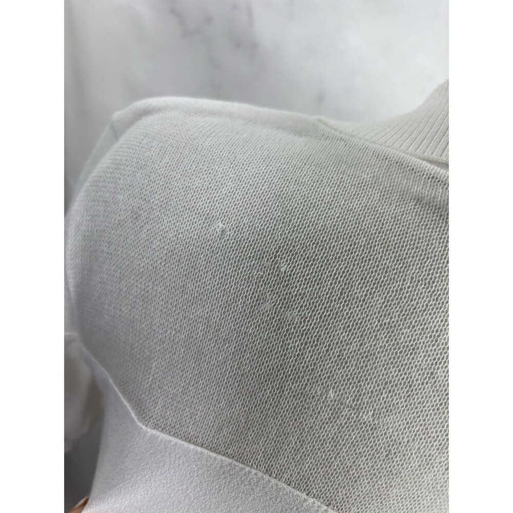 STAUD Short Sleeve Polo Mesh Top Blouse Women XS White Cropped Preppy Retro - Picture 11 of 16